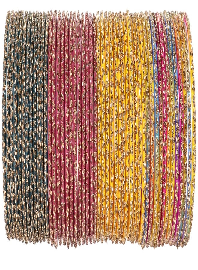 LAVAZZA Fancy Stone & Glass Bangles Set For Women & Girls | Stylish Glass Bangles For Wedding, Party, Daily, Occassion | Kanch Chudi Set | Traditional Women's Bangles Jewellery-(Iphone-CMB-A-2.6) - Image 1