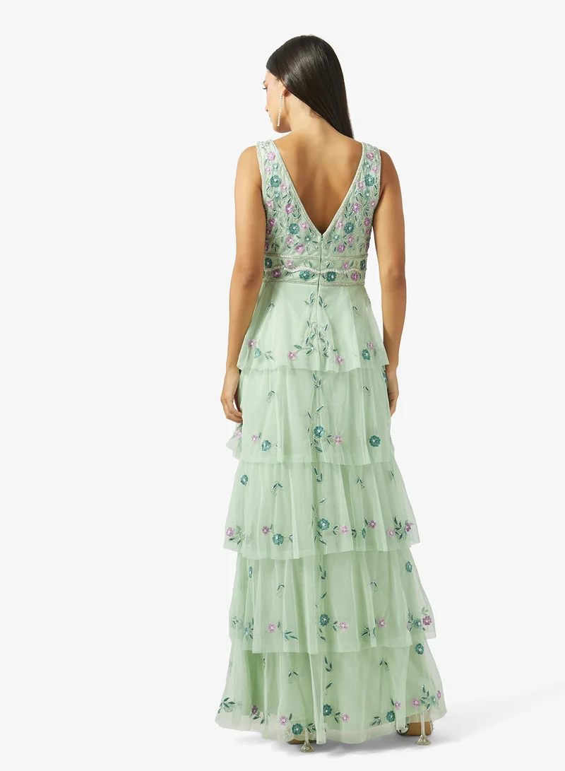 Namshi x  V Neck Layered Dress for Women | Best Price UAE