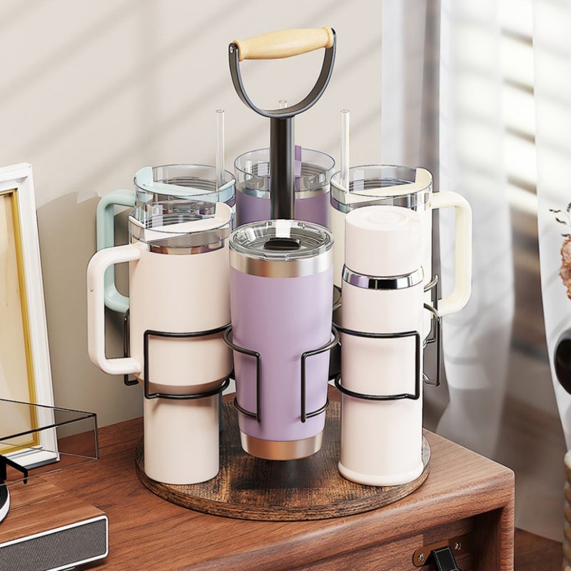Large-capacity rotating wrought iron cup holder is suitable for Bingba cup multi-functional cup holder (adjustable + rotatable) - Image 5