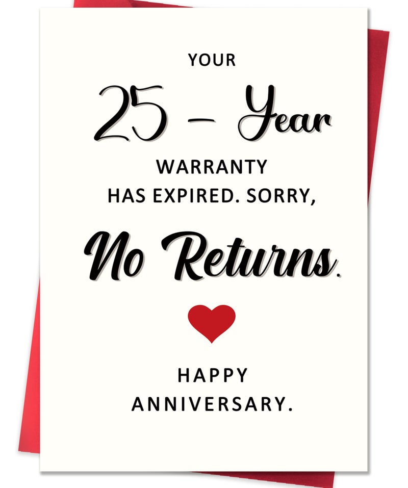 Smithtuy Funny 25th Anniversary Card,25 Year Wedding Anniversary Card Gifts for Husband Wife Couples Him Her,25th Anniversary Cards Gifts for Women Men - Image 1