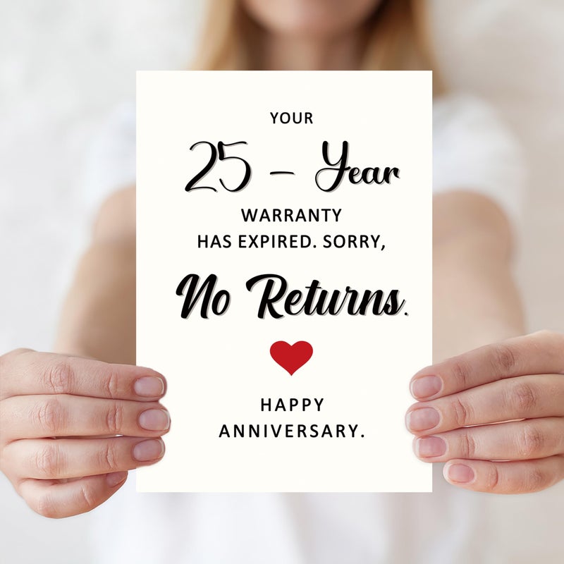 Smithtuy Funny 25th Anniversary Card,25 Year Wedding Anniversary Card Gifts for Husband Wife Couples Him Her,25th Anniversary Cards Gifts for Women Men - Image 5