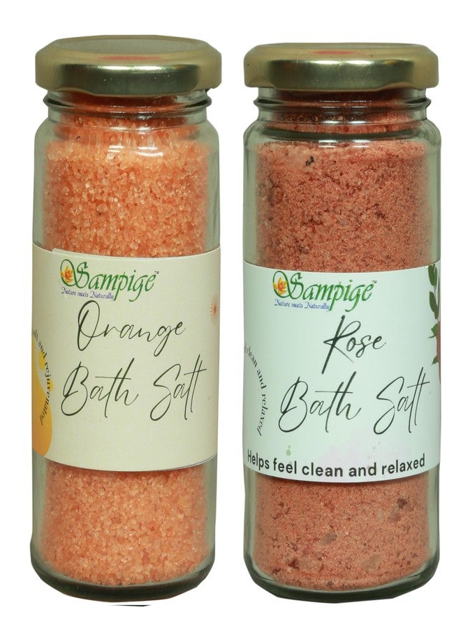 Sampige Rose & Orange Bath Salt Blend|Blooming Citrus Serenity|Bath salt Combo Rose and Orange| Spa-like indulgence|250 * 2(500 gram) - Image 1