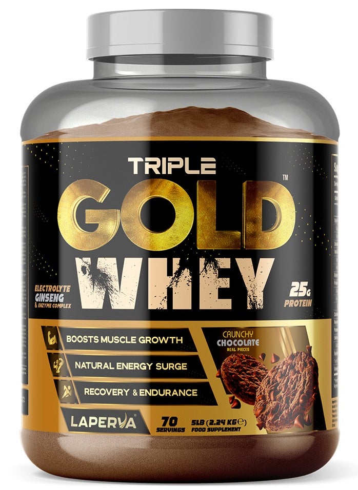 Laperva Triple Gold Whey Boost Muscle Growth Recovery  Crunch Chocolate 5 LB 