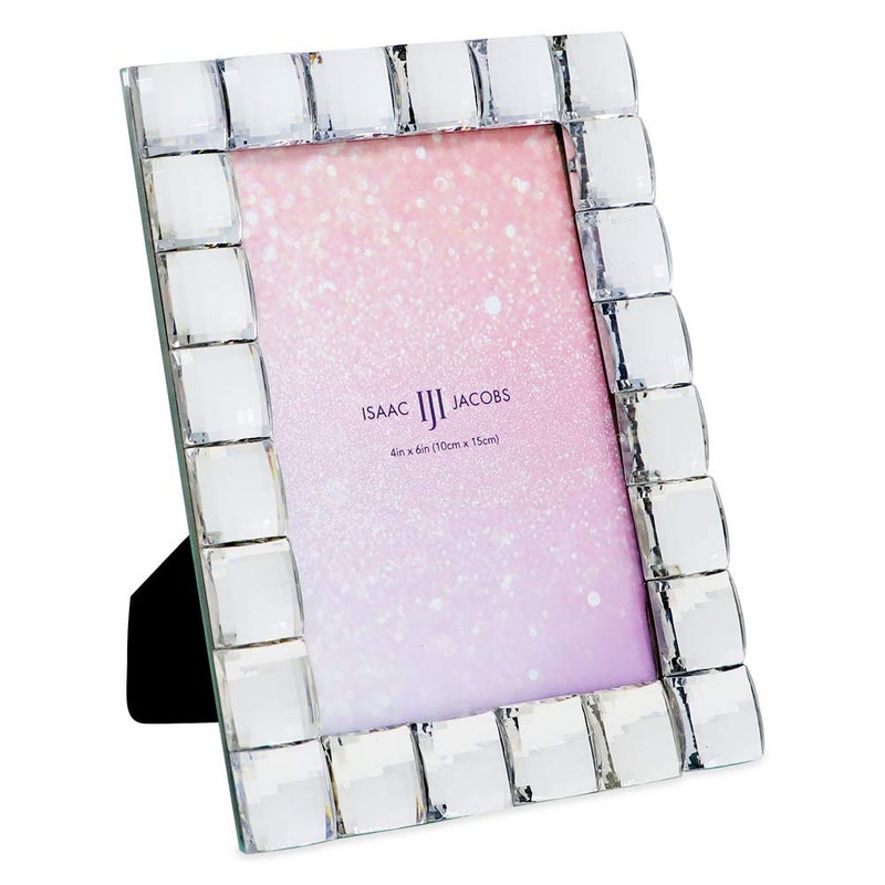 Isaac Jacobs Decorative Sparkling Jewel Picture Frame Photo Display  Home Dcor 4x6 Clear - Image 1