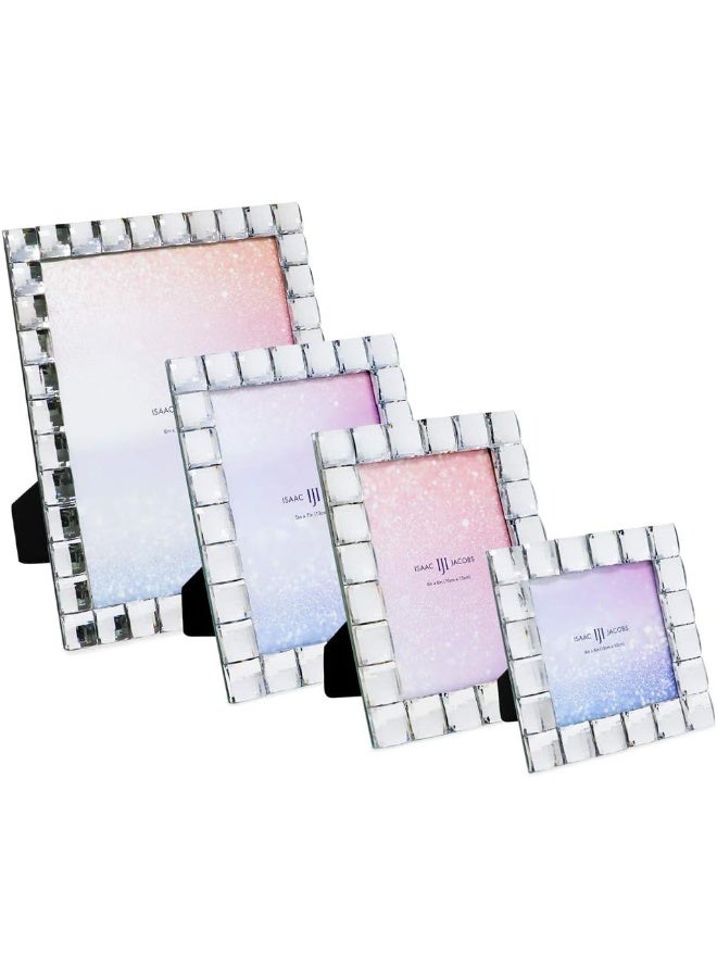 Isaac Jacobs Decorative Sparkling Jewel Picture Frame Photo Display  Home Dcor 4x6 Clear - Image 5