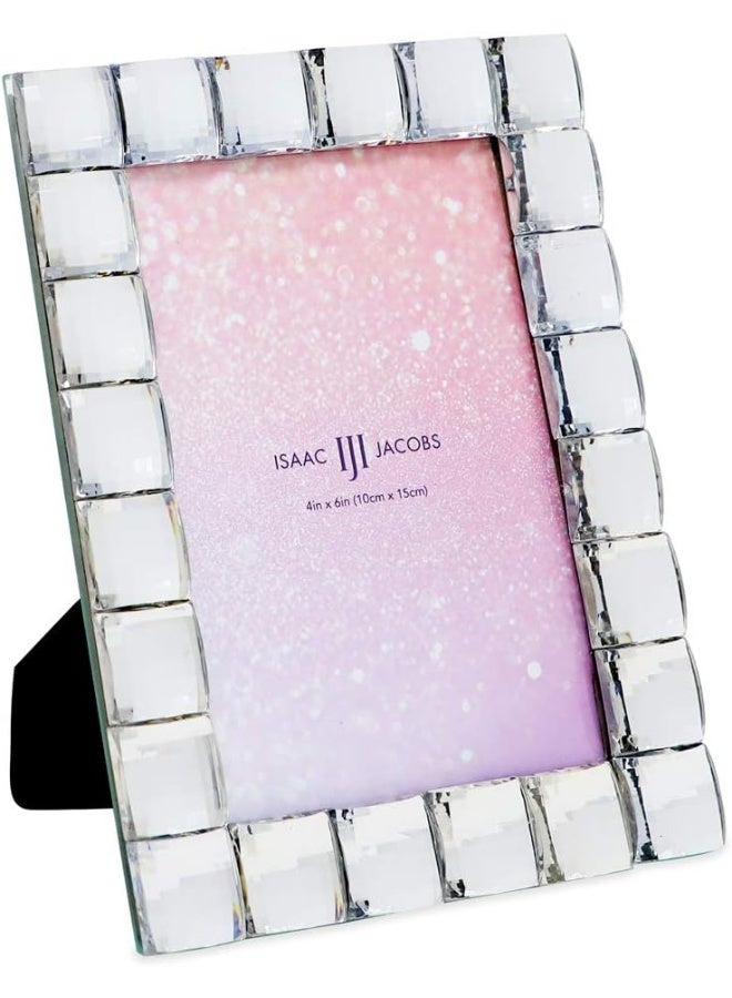 Isaac Jacobs Decorative Sparkling Jewel Picture Frame Photo Display  Home Dcor 4x6 Clear - Image 3