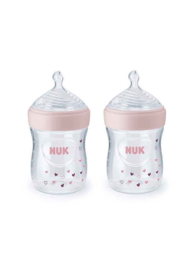 NUK Simply Natural Baby Bottles, 5 Oz, 2-Pack, Colors May Vary - Image 2
