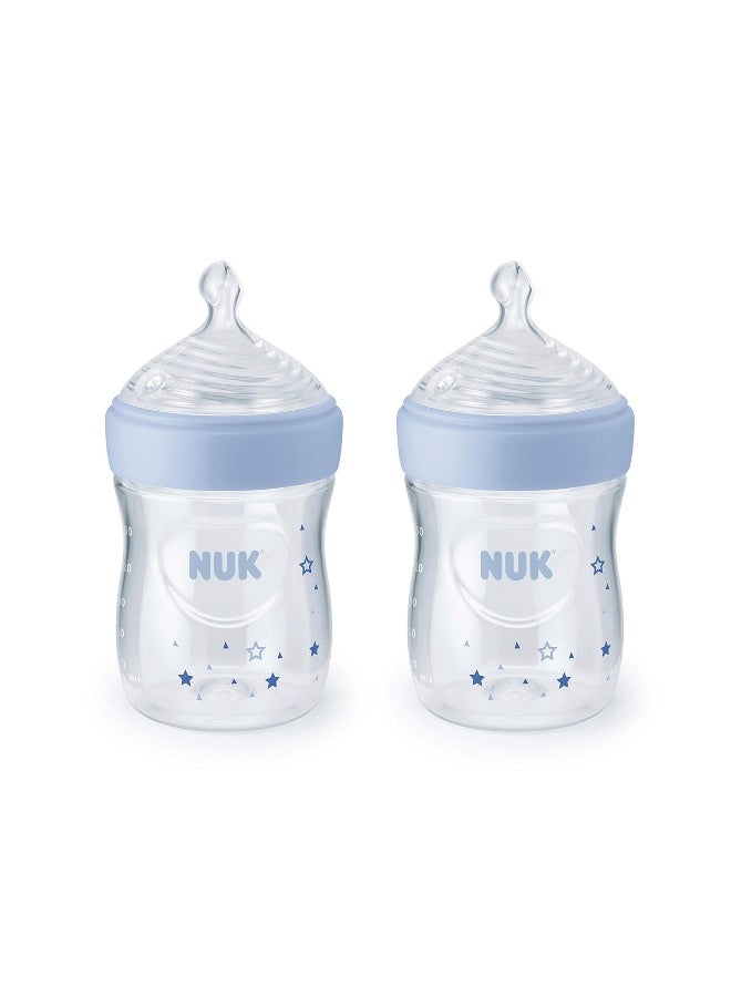 NUK Simply Natural Baby Bottles, 5 Oz, 2-Pack, Colors May Vary - Image 1