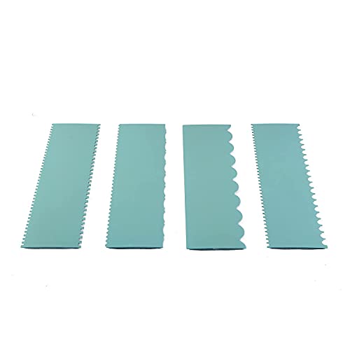 Rabbonix Plastic Tall Cake Scraper Cutter Tool for Icing and Decoration | Size 8.98 inch X 2.9 inch | Sky Blue | 04 Pcs - Image 2