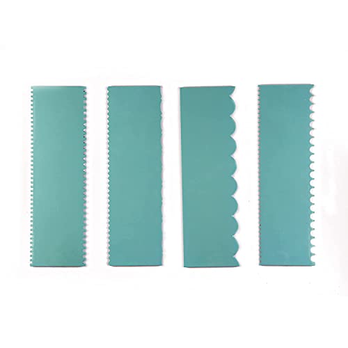Rabbonix Plastic Tall Cake Scraper Cutter Tool for Icing and Decoration | Size 8.98 inch X 2.9 inch | Sky Blue | 04 Pcs - Image 3