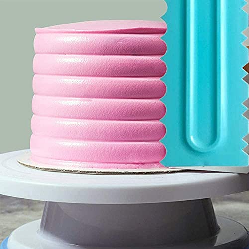 Rabbonix Plastic Tall Cake Scraper Cutter Tool for Icing and Decoration | Size 8.98 inch X 2.9 inch | Sky Blue | 04 Pcs - Image 5