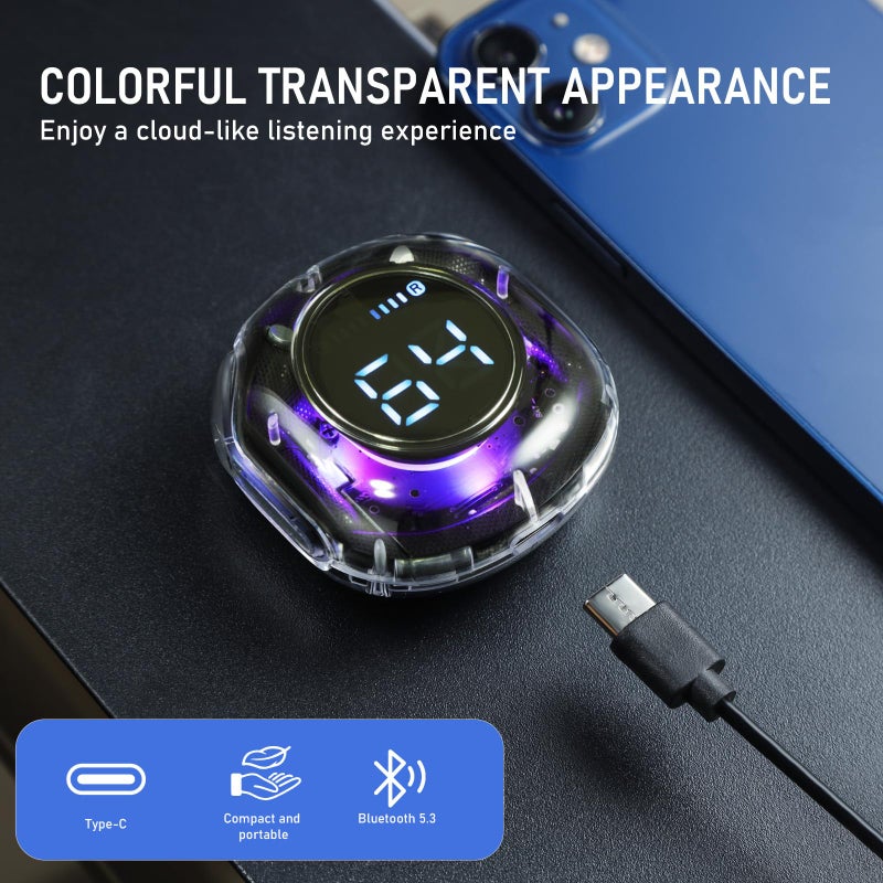 OOYY Dual-Tone Sports Bluetooth Earbuds Set with Wireless Charging Case - High-Definition Call Clarity, Easy Pairing with iOS & Android Mobiles, Great for Workouts and Daily Listening - Image 3