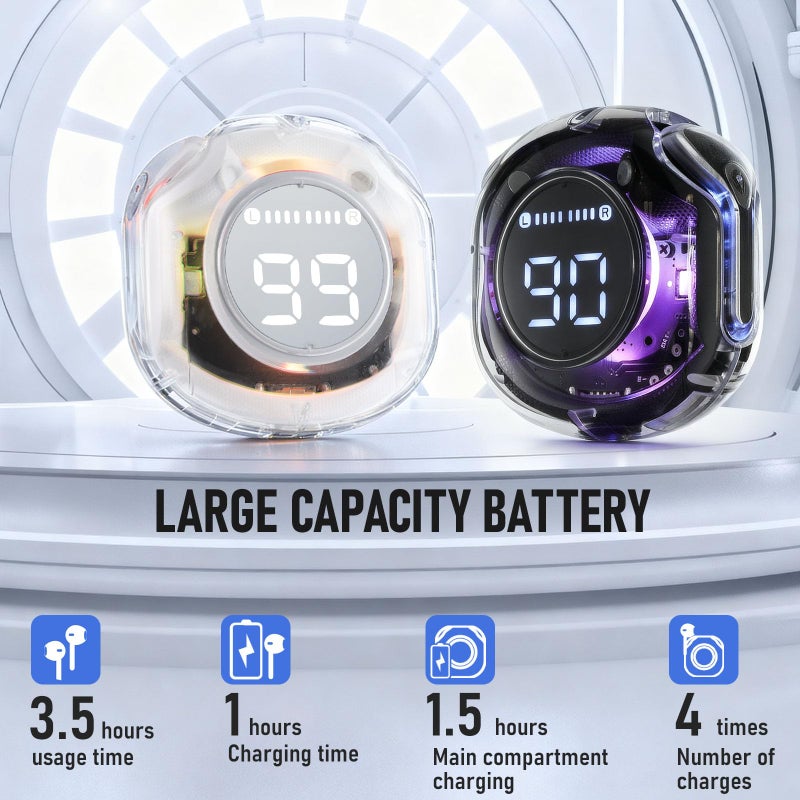 OOYY Dual-Tone Sports Bluetooth Earbuds Set with Wireless Charging Case - High-Definition Call Clarity, Easy Pairing with iOS & Android Mobiles, Great for Workouts and Daily Listening - Image 2