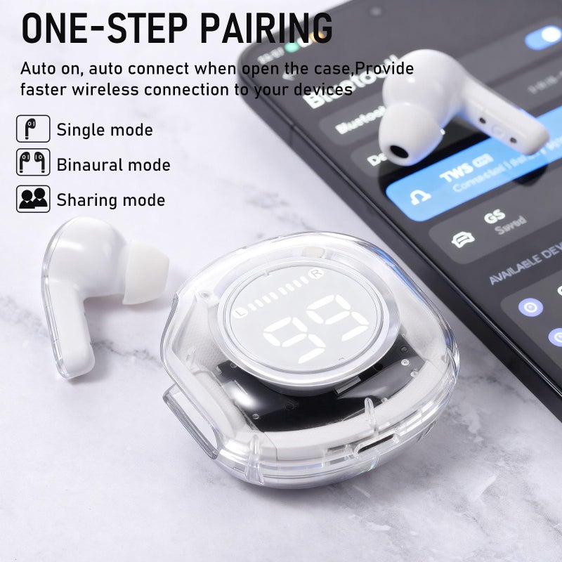 OOYY Dual-Tone Sports Bluetooth Earbuds Set with Wireless Charging Case - High-Definition Call Clarity, Easy Pairing with iOS & Android Mobiles, Great for Workouts and Daily Listening - Image 5