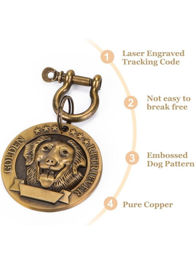 علامات تعريف الحيوانات الأليفة المصنوعة من النحاس الخالص، علامات تعريف الكلاب المخصصة، نمط حيوان أليف ثلاثي الأبعاد، أحرف على الجهة الأمامية والخلفية | علامات تعريف طوق الحيوانات الأليفة (قد يختلف التصميم، كبير) - Image 5