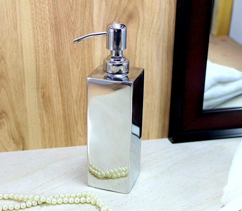 Taluka Stainless Steel Soap Dispenser Capacity 800 ML Luxury Bathroom Accessories Bath Set Stainless Steel Kitchen Bath Pump Soap Lotion Dispenser Liquid Bottle Designer 9 X 3 Inches - Image 3