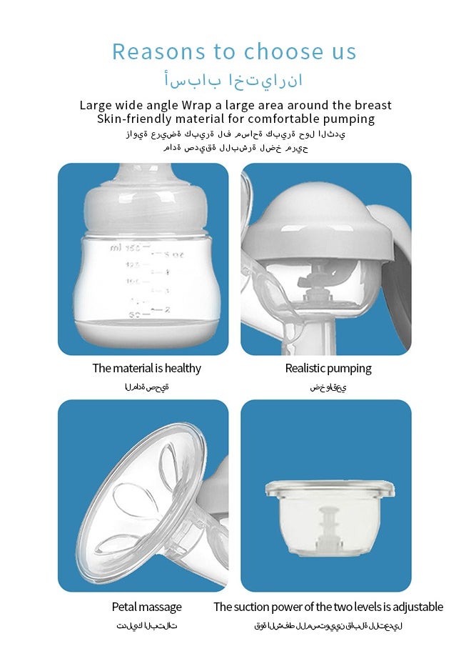 ALLTOMOM Manual Breast Pump 150ml BPA Free Bottle with 2 Modes for Efficient Expression and Easy Cleaning  - Image 3
