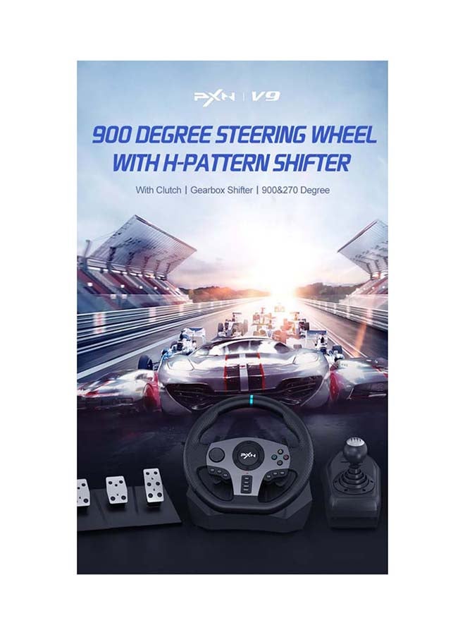 PXN Game Steering Wheel For PlayStation/Xbox/Switch/PC With H-Patten Shifter and 3 Pedal -wired - Image 5