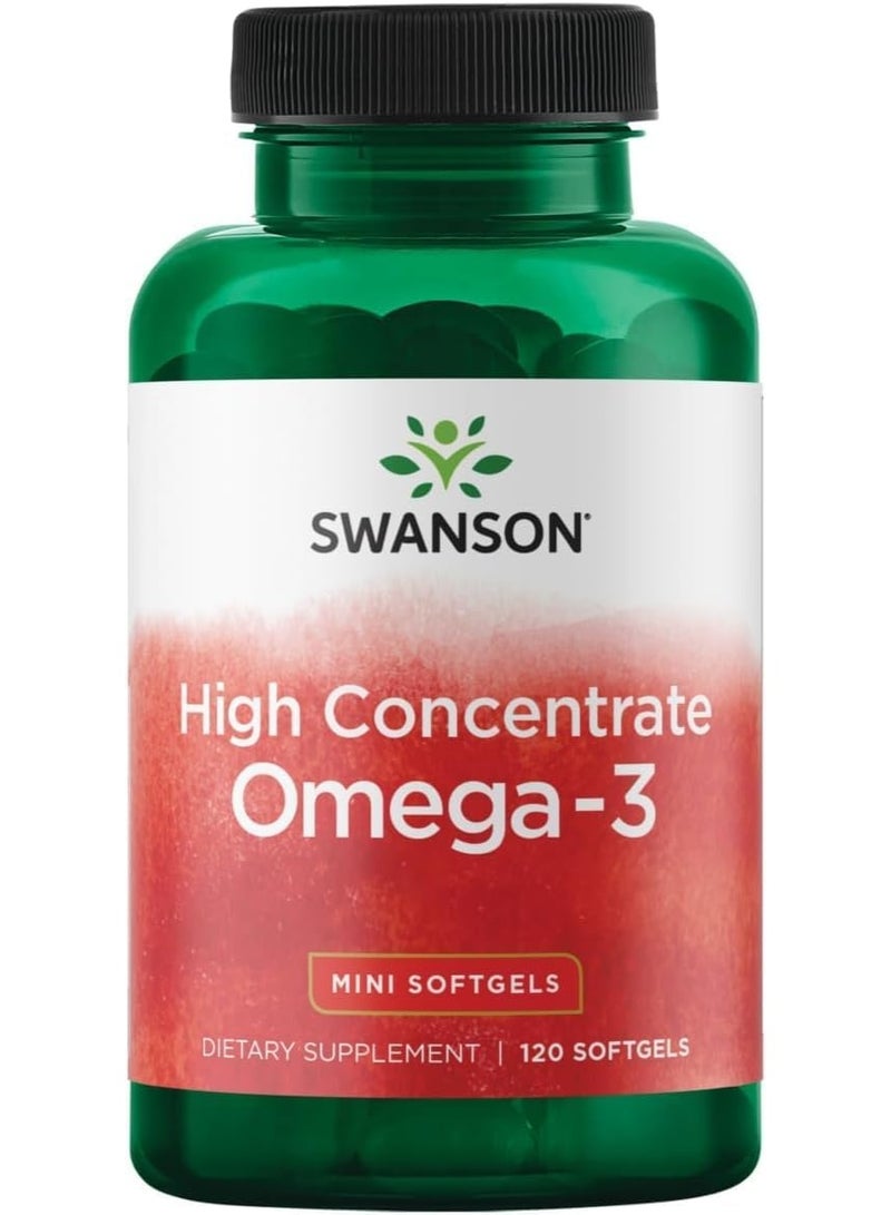 Swanson, Omega-3, High Concentrate , 120 Mini Softgels - Image 1