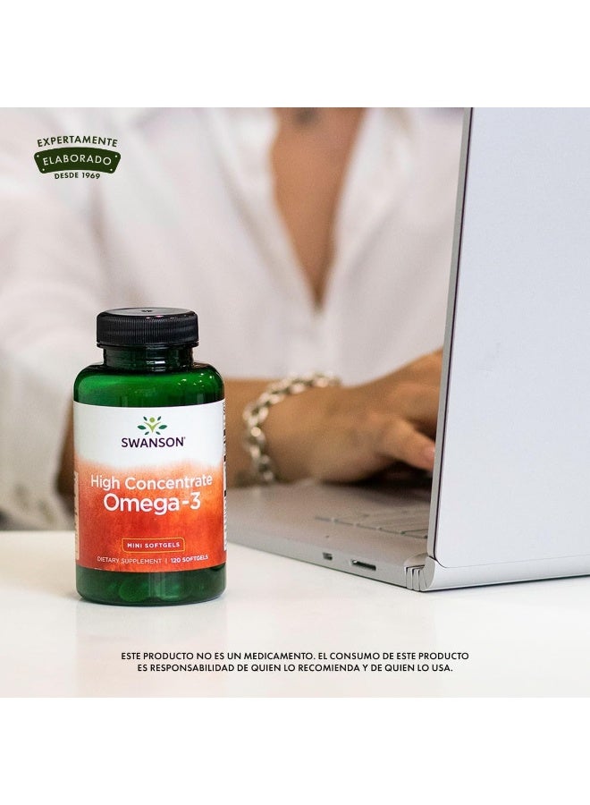 Swanson, Omega-3, High Concentrate , 120 Mini Softgels - Image 3