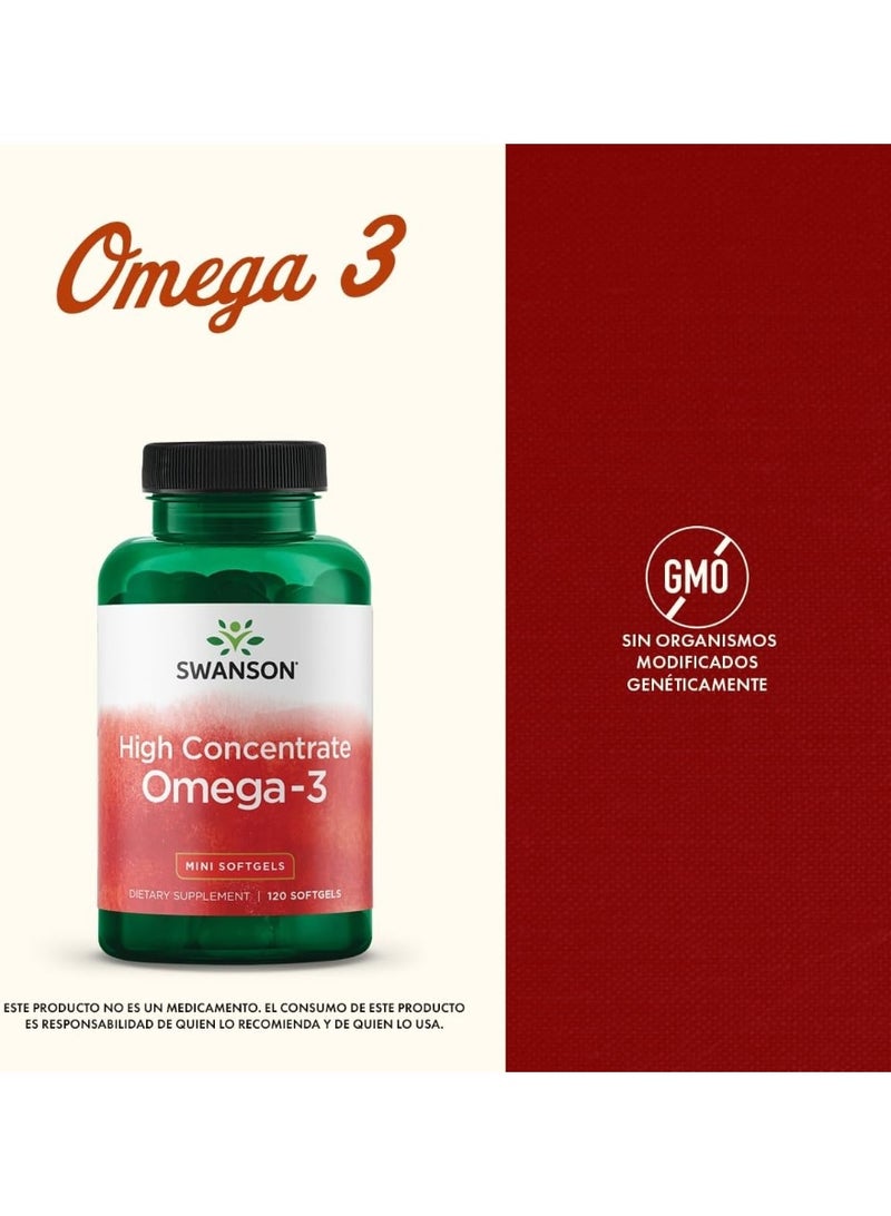 Swanson, Omega-3, High Concentrate , 120 Mini Softgels - Image 5