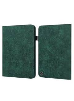 Case Cover Lace Flower Embossing Pattern Horizontal Flip Leather Case with Holder & Card Slots & Wallet & Photo Frame & Sleep / Wake-up Function For Amazon Kindle Fire HD 8 2020 / HD 8 Plus 2020 Green