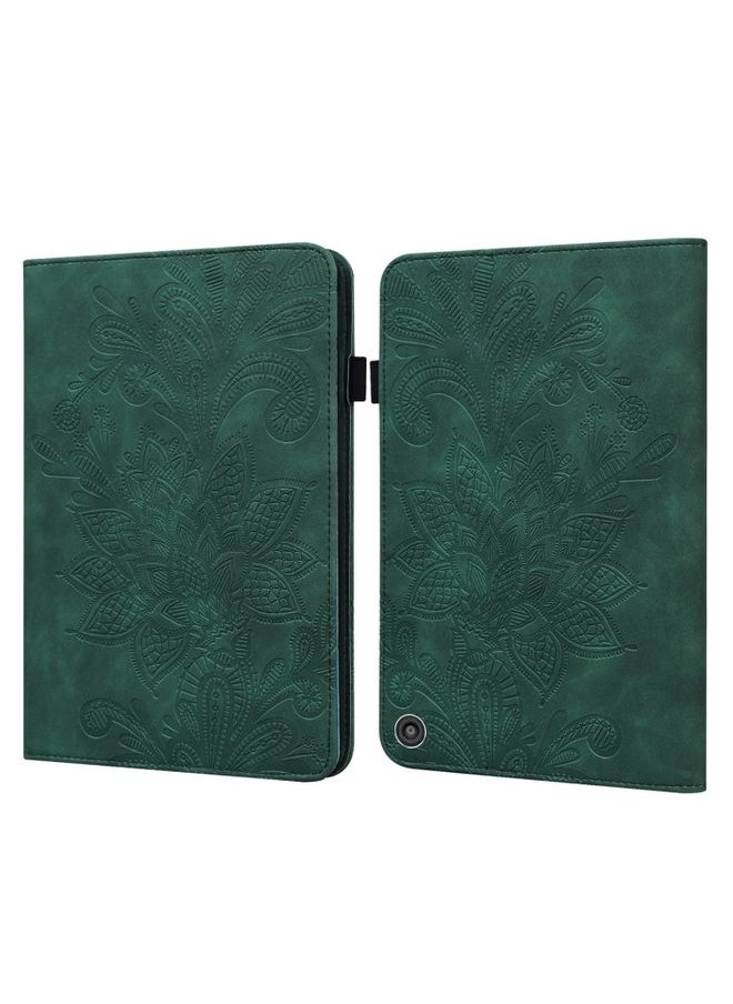 HuHa - Case Cover Lace Flower Embossing Pattern Horizontal Flip Leather Case with Holder & Card Slots & Wallet & Photo Frame & Sleep / Wake-up Function For Amazon Kindle Fire HD 8 2020 / HD 8 Plus 2020 Green - Image 1