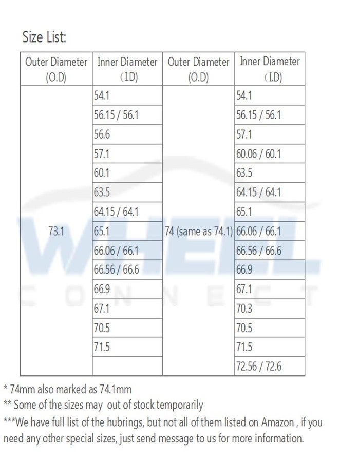 WHEEL CONNECT حلقات توسيط محور العجلة من ويل كونكت، من 74.1 إلى 56.1، حلقات محور من سبائك الألومنيوم، من 56.1 إلى 74.1، مجموعة من 4 قطع، القطر الخارجي: 74 مم - القطر الداخلي: 56.15 مم (56.1 مم). - Image 3