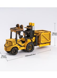 Robotime ROKR Forklift Engineering Vehicle 3D Wooden Puzzle TG413K, 3D Wooden Puzzles for Adults/Teens, Creative Home Decor, Unique Gift for Craft Hobby Adults/Teens  - Image 2