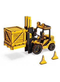 Robotime ROKR Forklift Engineering Vehicle 3D Wooden Puzzle TG413K, 3D Wooden Puzzles for Adults/Teens, Creative Home Decor, Unique Gift for Craft Hobby Adults/Teens  - Image 1
