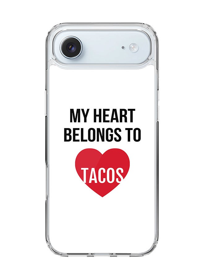 Stylizedd Classic Clear MagSafe Case for iPhone 17 Air , Hybrid Soft Case Flexible Edges Anti Drop TPU PC Gel Thin Transparent Cover [ Designed for iPhone 17 Air ] - My heart belongs to tacos