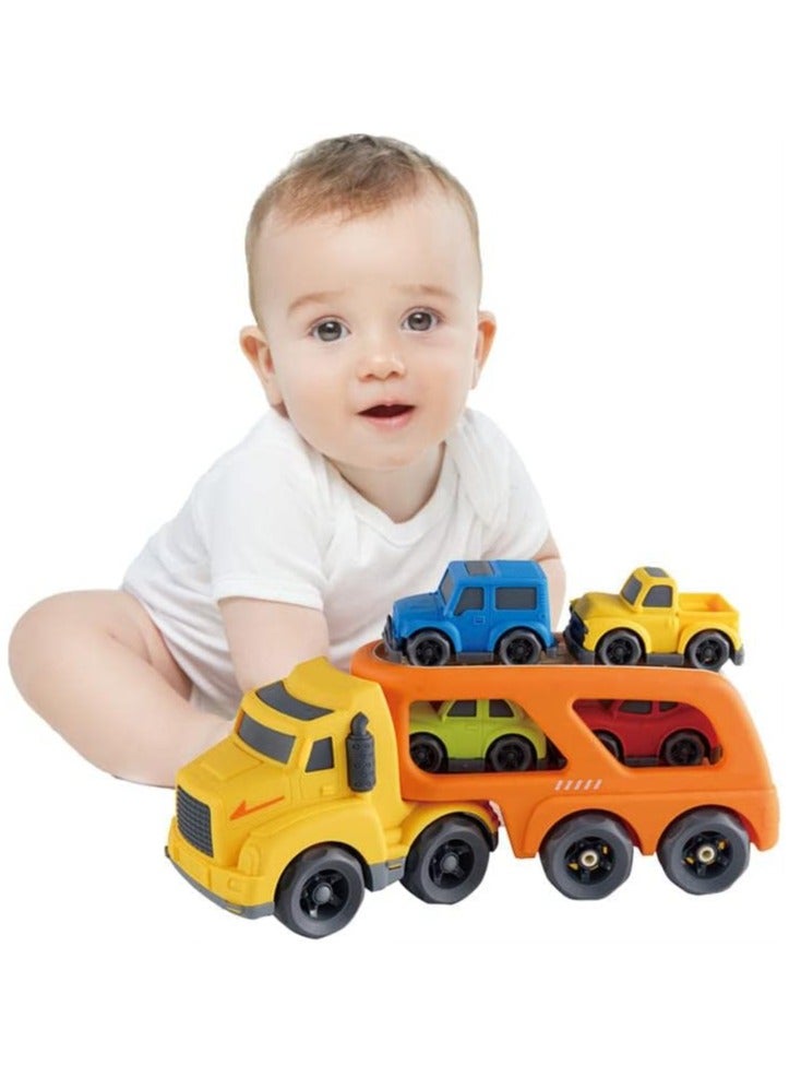 5 in 1 Transport Carrier Truck Toys Set,Toys for 18 Months + Boys and Girls, Friction Powered Car Toys Play Vehicle Toys, Shapes and colors may vary  - Image 2