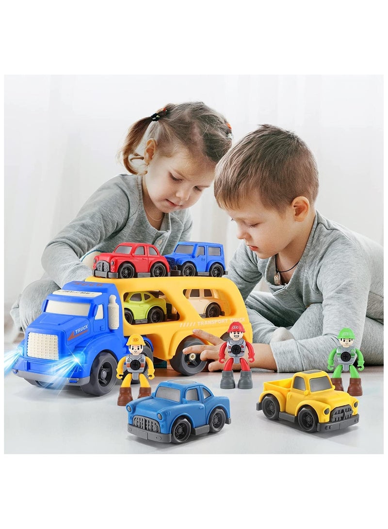 5 in 1 Transport Carrier Truck Toys Set,Toys for 18 Months + Boys and Girls, Friction Powered Car Toys Play Vehicle Toys, Shapes and colors may vary  - Image 5