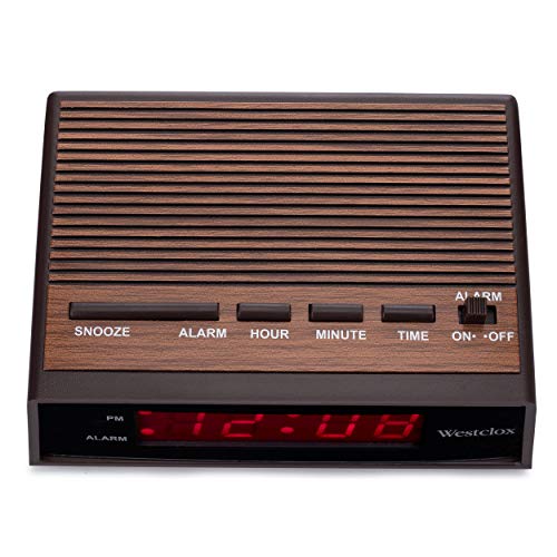 Westclox Retro Wood Style Easy To Read Super Bright Small Night Table Ascending Alarm Clock 22690. - Image 5