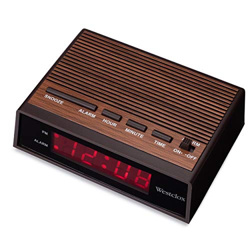 Westclox Retro Wood Style Easy To Read Super Bright Small Night Table Ascending Alarm Clock 22690. - Image 3
