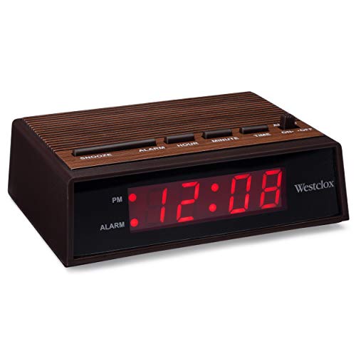 Westclox Retro Wood Style Easy To Read Super Bright Small Night Table Ascending Alarm Clock 22690. - Image 2