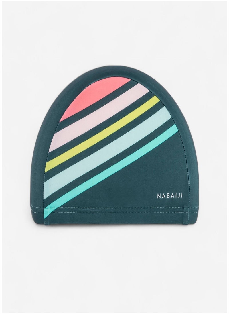 NABAIJI NABAIJI by DECATHLON, Adult Swimming Cap Mesh Printed Fabric Khaki Race Pink  - Image 2