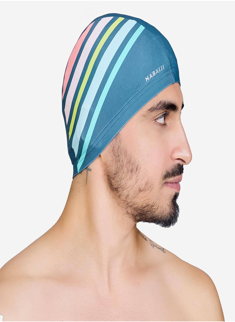 NABAIJI NABAIJI by DECATHLON, Adult Swimming Cap Mesh Printed Fabric Khaki Race Pink  - Image 1