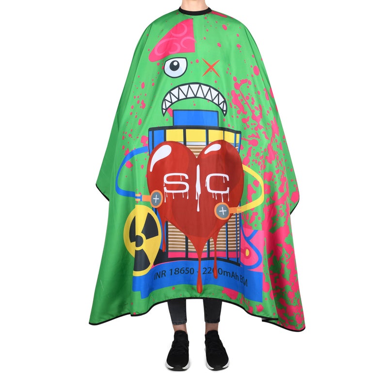 Stylecraft Professional Barber Water Resistant Hair Cutting Cape One Size Radioactive Green