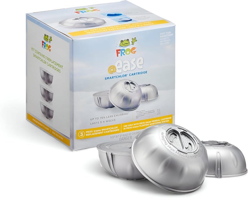 Frog @Ease Replacement SmartChlor Cartridge for use with Hot Tub @Ease Floating System - Hot Tub Sanitizer System Supports Less Chlorine Use - 3 Pack - Image 1