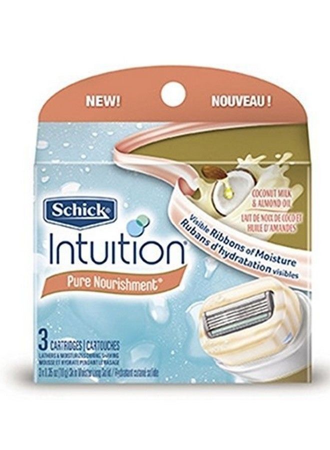 schick عبوة إعادة تعبئة ماكينة الحلاقة بجوز الهند من شيك إنتويشن بيور نوريشمنت - 3 خراطيش - Image 1