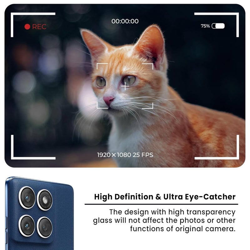 FIRST MART Camera Lens Protectors for Motorola Edge 60 (6.67 Inches) Tough HD Individual Aluminum Alloy Lens Ring Cover, Scratch Resistant, Thin Lens Protection| Silver, 1 Pack - Image 4