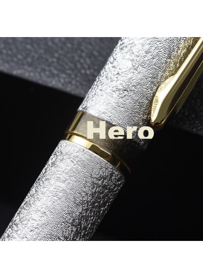 هيرو Hero Fountain Pen 1520، قلم حبر أبيض مخملي ملون برأس رفيع، قلم حبر إيريديوم ذهبي للرجال والنساء، قلم خطاط، قلم حبر، قلم توقيع للمكتب - Image 3