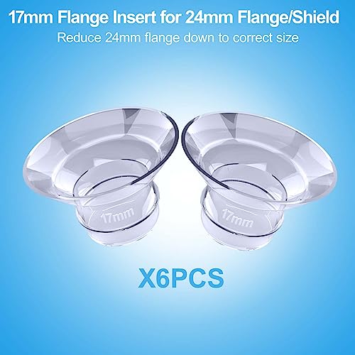 Juome 6Pcs Flange Inserts 17mm Compatible with Momcozy Wearable Breast Pump S12 Pro/S9 Pro/S12/S9, for TSRETE/Spectra/Medela 24mm Shields/Flanges, Reduce 24mm Tunnel Down to 17mm - Image 3