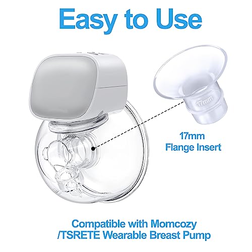 Juome 6Pcs Flange Inserts 17mm Compatible with Momcozy Wearable Breast Pump S12 Pro/S9 Pro/S12/S9, for TSRETE/Spectra/Medela 24mm Shields/Flanges, Reduce 24mm Tunnel Down to 17mm - Image 2