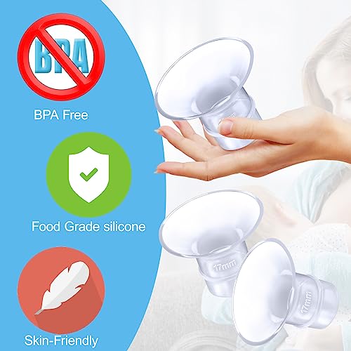 Juome 6Pcs Flange Inserts 17mm Compatible with Momcozy Wearable Breast Pump S12 Pro/S9 Pro/S12/S9, for TSRETE/Spectra/Medela 24mm Shields/Flanges, Reduce 24mm Tunnel Down to 17mm - Image 5
