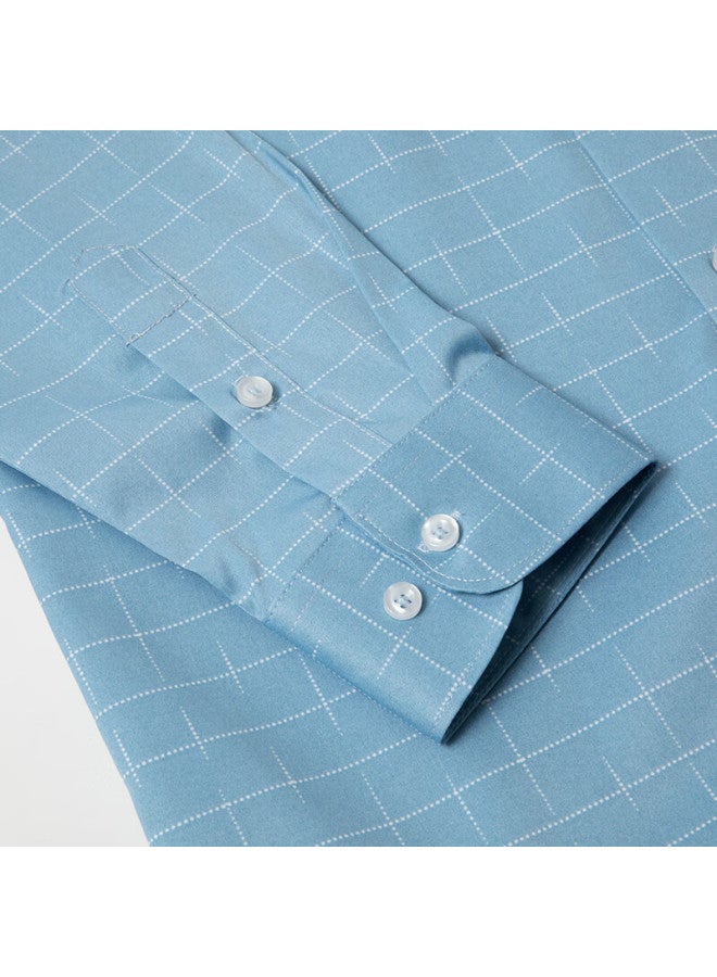 Limeng Men's Easy-care Long-sleeve Shirt, Business Formal Wear, Work Uniform, Plaid Striped Shirt, 2412, Size 41 - Image 2