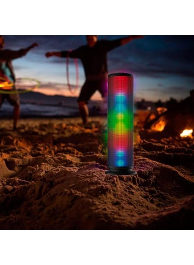 Dream Speaker Bk 24553 Fantasy Color Dancing Portable Bluetooth 10W Speaker 9.4 Inch Tall W Led Visual Equalizer 3.5Mm Audio Input And Microsdhc Card Slot Bluetooth Speaker Wireless Speaker