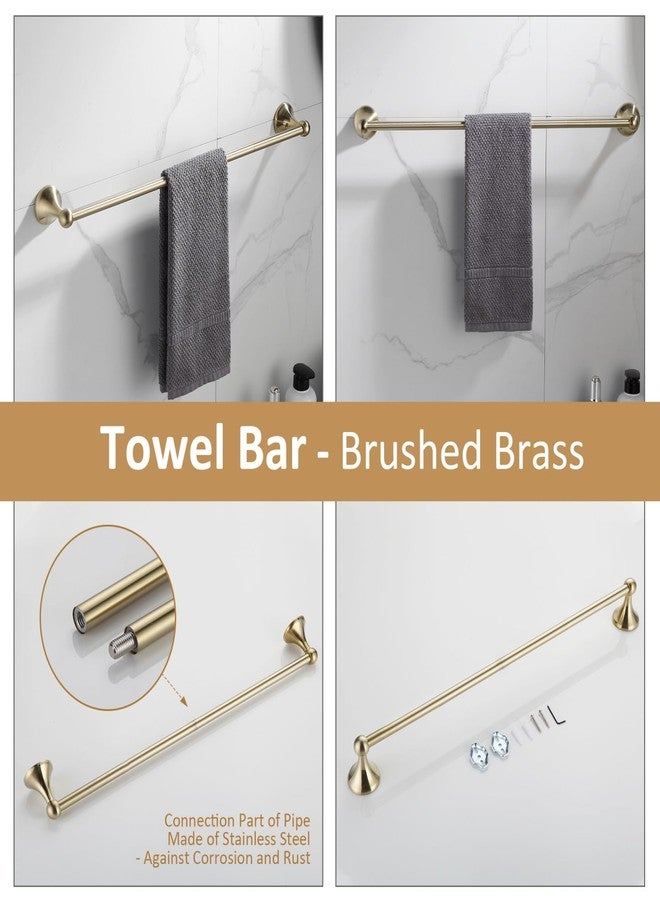 BGL Bathroom Accessories Set, Brushed Brass Towel Holder for Bathroom, 4-Piece Towel Ring, Robe Hook, Toilet Paper Holder Wall Mounted - Image 4