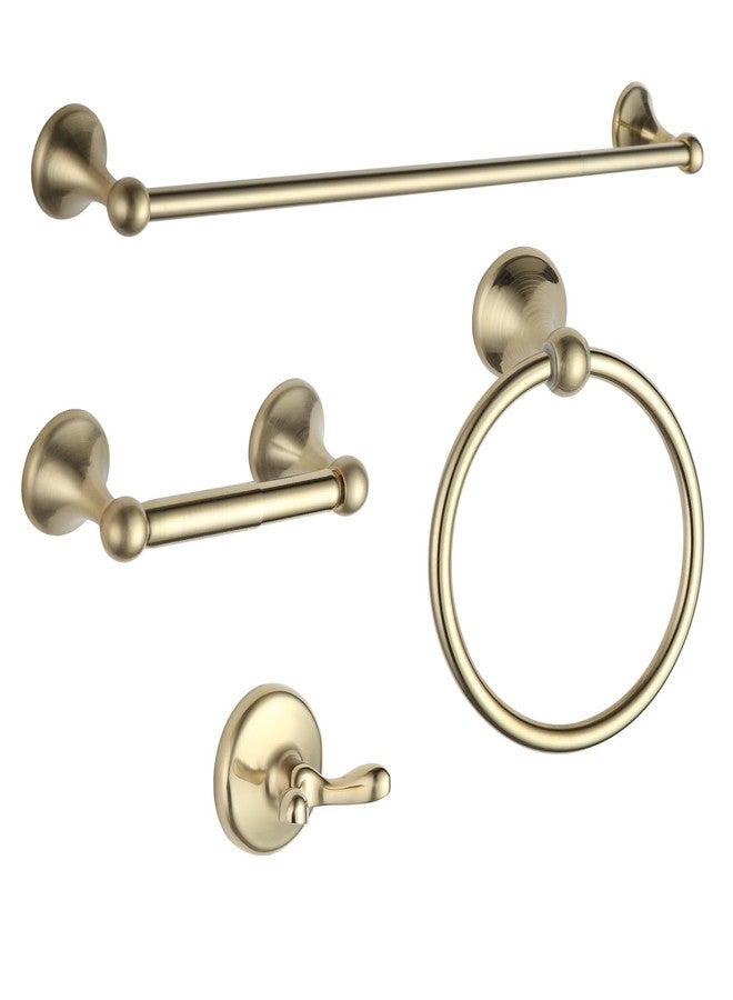 BGL Bathroom Accessories Set, Brushed Brass Towel Holder for Bathroom, 4-Piece Towel Ring, Robe Hook, Toilet Paper Holder Wall Mounted - Image 1